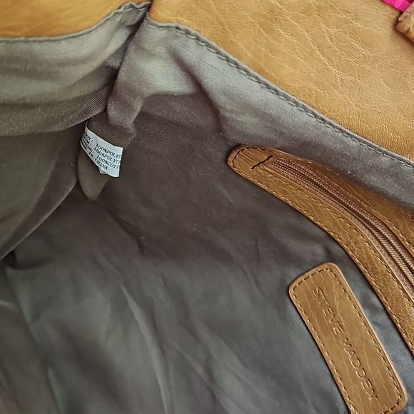 Steve Madden Pink and‎ Tan Shoulder Bag with Fringe - Picture 11 of 16
